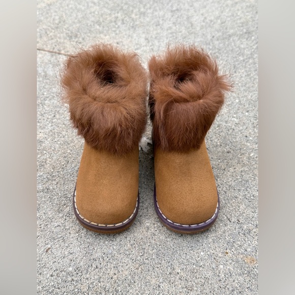 Tan - Infant Toddler Furry Ankle Booties - Picture 3 of 4